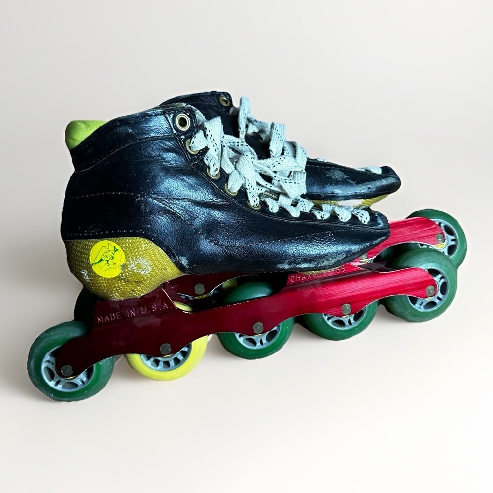 Vintage Bont 5-Wheel Inline Speed Skates Sz 41 US8 Charger 133 Carbon Blackhole